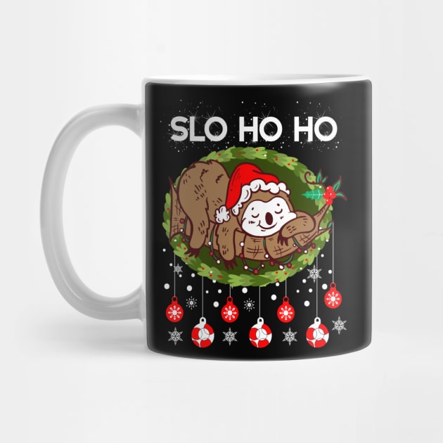 Christmas Sloth Santa Slo HO HO by The WYLD Tribe